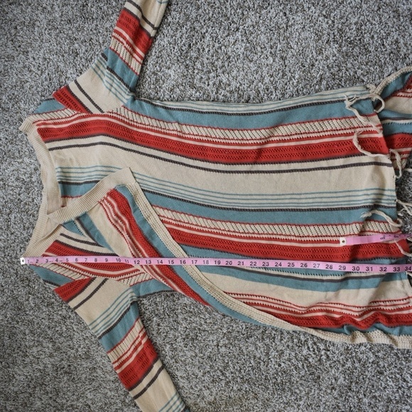 Hayden los Angles Aztec Fringe boho sweater size S - Picture 8 of 9